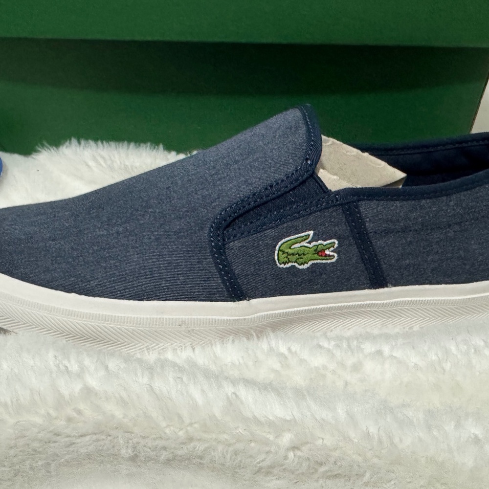 Brand New Lacoste slip on sneakers Navy blue